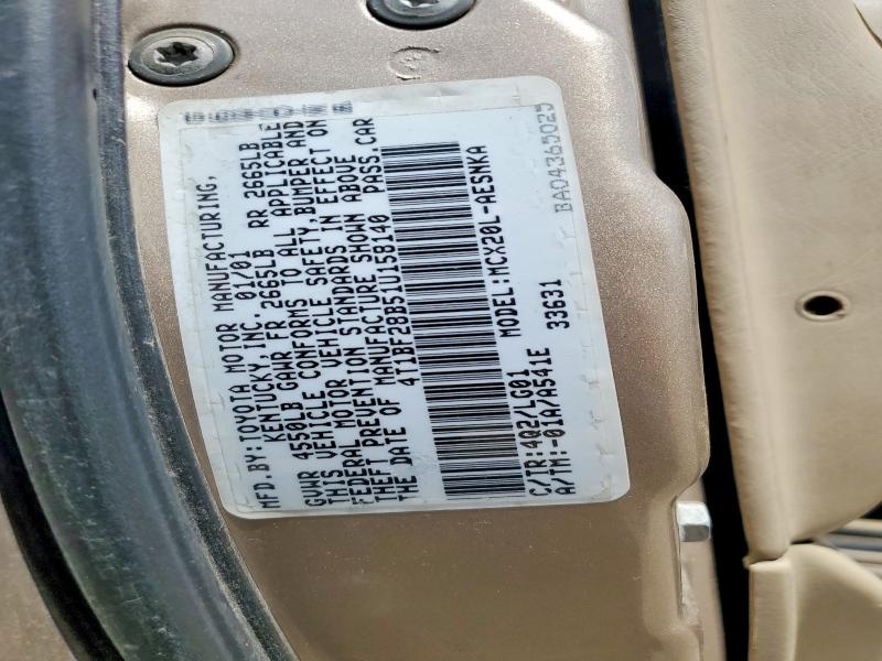 52046246 :رقم المزاد ، 4T1BF28B51U158140 vin ، 2001 Toyota Avalon مزاد بيع