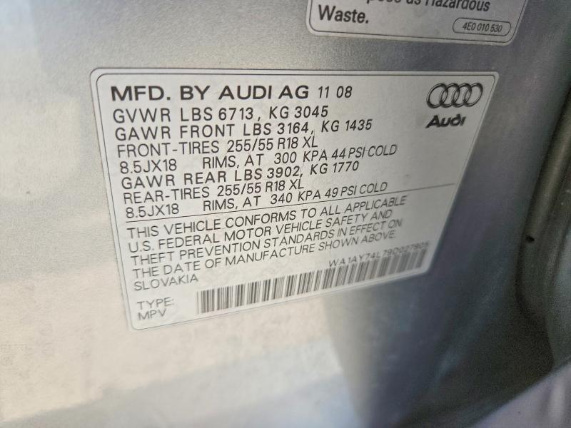 Aukcja sprzedaży 2009 Audi Q7, vin: WA1AY74L79D027805, numer aukcji: 53464306