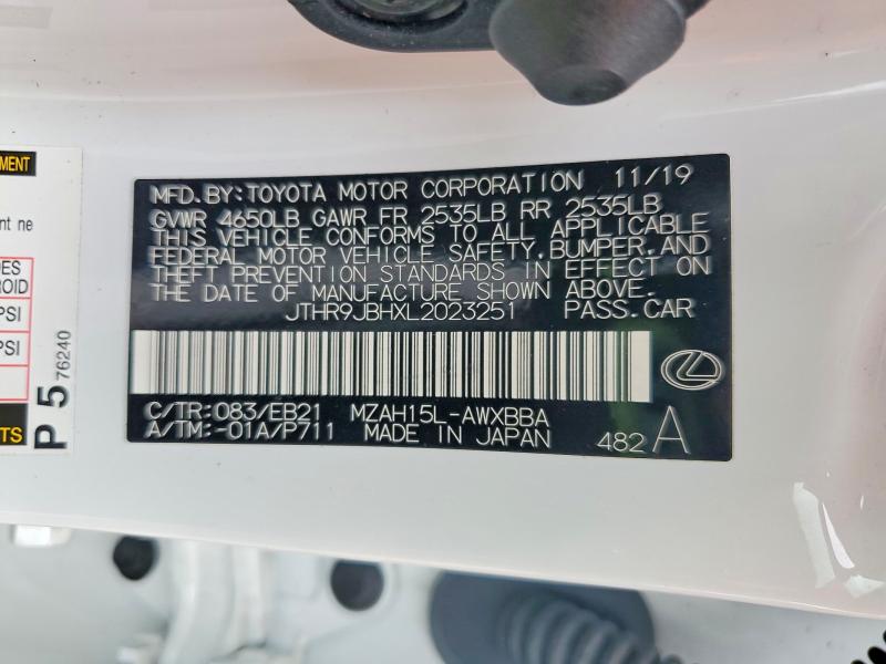 Продажа на аукционе авто 2020 Lexus Ux, vin: JTHR9JBHXL2023251, номер лота: 54140586