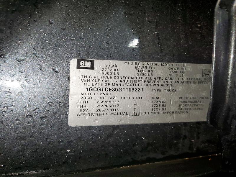 Продаж на аукціоні авто 2016 Chevrolet Colorado, vin: 1GCGTCE35G1103221, номер лоту: 53445736