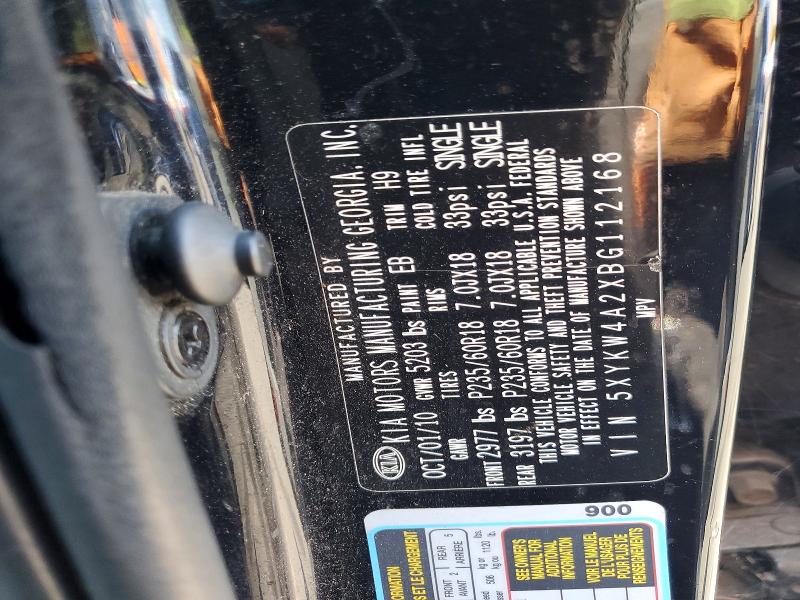 Aukcja sprzedaży 2011 Kia Sorento, vin: 5XYKW4A2XBG112168, numer aukcji: 53799936