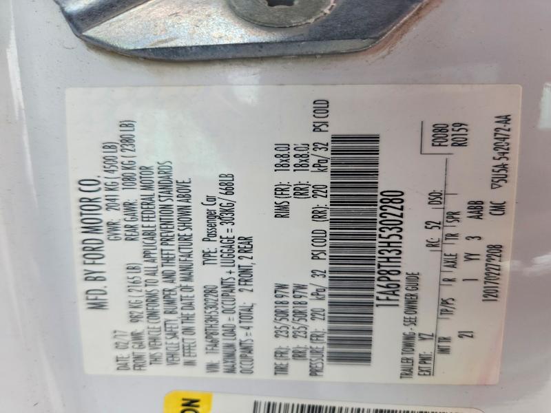 Продажа на аукционе авто 2017 Ford Mustang, vin: 1FA6P8TH3H5302280, номер лота: 53641906