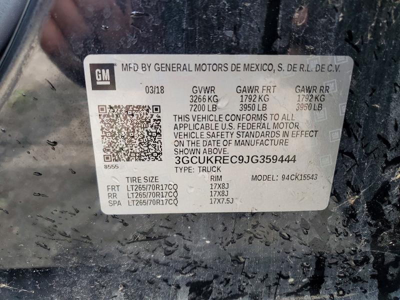 54662726 :رقم المزاد ، 3GCUKREC9JG359444 vin ، 2018 Chevrolet Silverado مزاد بيع