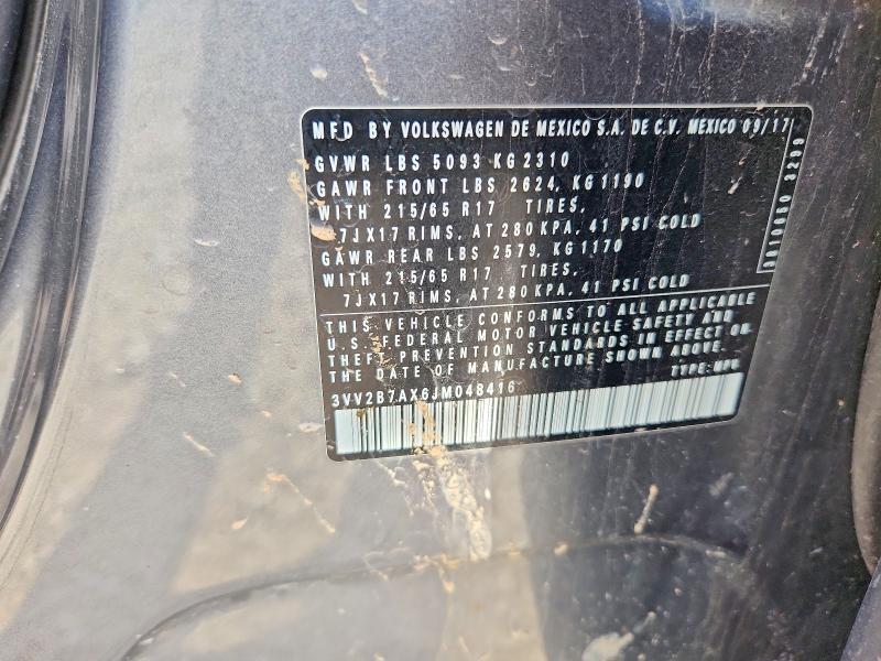 54046926 :رقم المزاد ، 3VV2B7AX6JM048416 vin ، 2018 Volkswagen Tiguan مزاد بيع