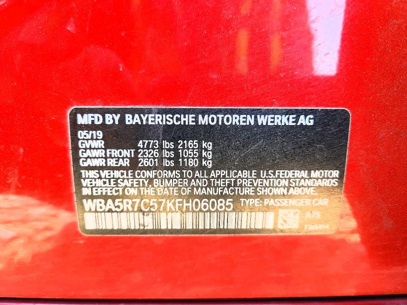 2019 Bmw 330xi მანქანა იყიდება აუქციონზე, vin: WBA5R7C57KFH06085, აუქციონის ნომერი: 54448646
