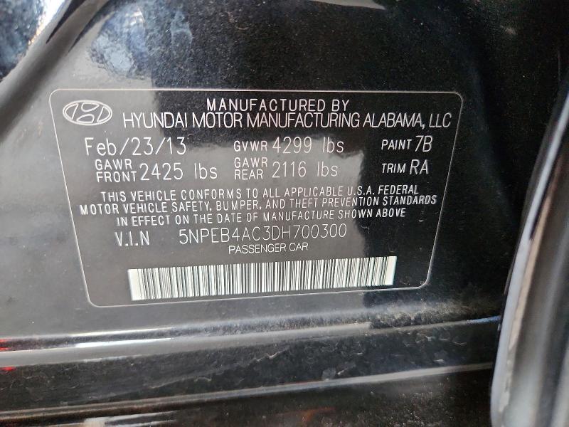 Aukcja sprzedaży 2013 Hyundai Sonata, vin: 5NPEB4AC3DH700300, numer aukcji: 55218496