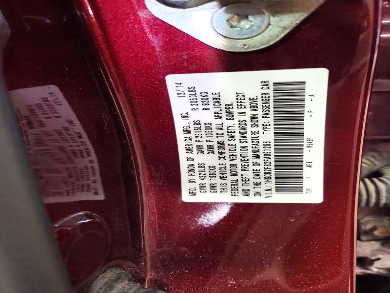 54892696 :رقم المزاد ، 1HGCR2F82FA091286 vin ، 2015 Honda Accord مزاد بيع
