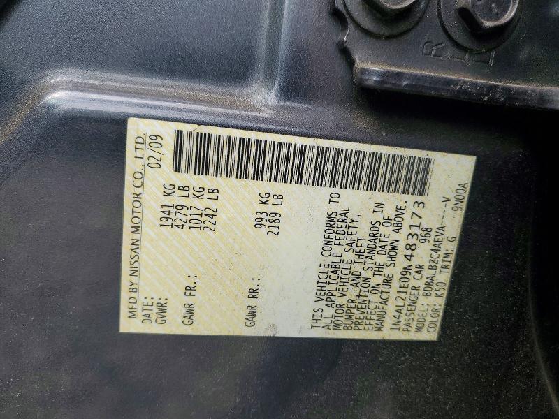 Aukcja sprzedaży 2009 Nissan Altima, vin: 1N4AL21E09N483173, numer aukcji: 52489306