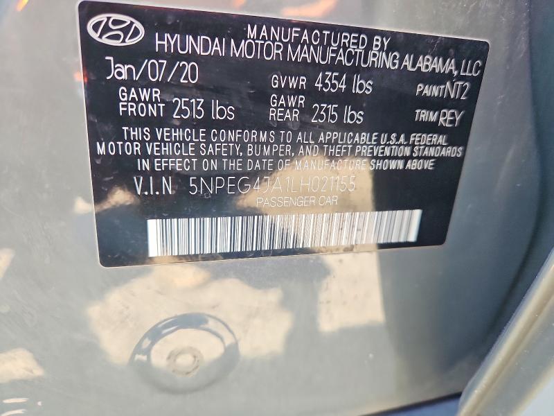 Продажа на аукционе авто 2020 Hyundai Sonata, vin: 5NPEG4JA1LH021155, номер лота: 54512046