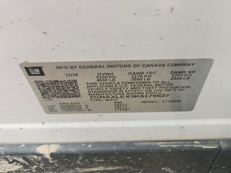 Продажа на аукционе авто 2019 Chevrolet Equinox, vin: 2GNAXLEX3K6179627, номер лота: 53356876