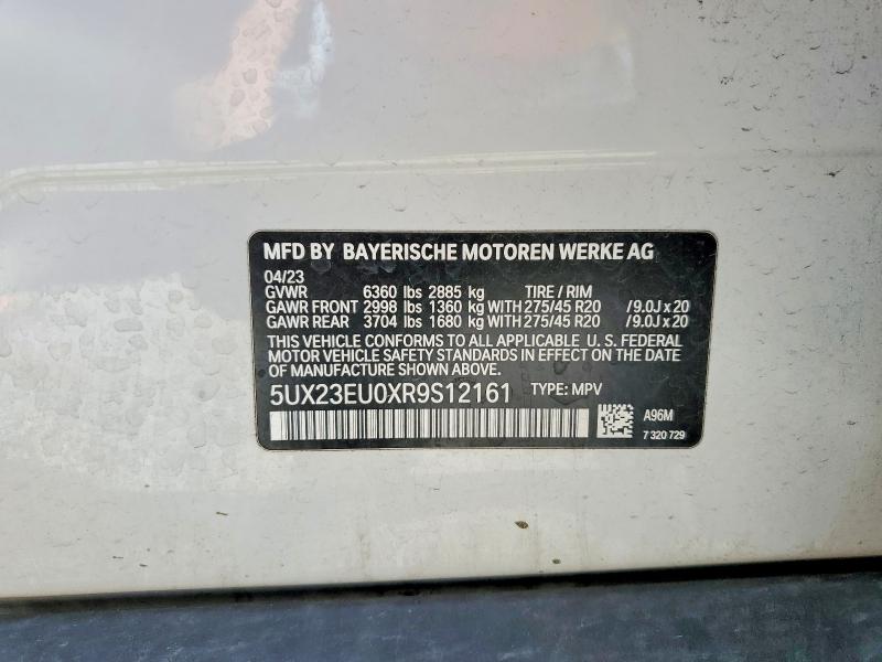 2024 Bmw X5 მანქანა იყიდება აუქციონზე, vin: 5UX23EU0XR9S12161, აუქციონის ნომერი: 52969256