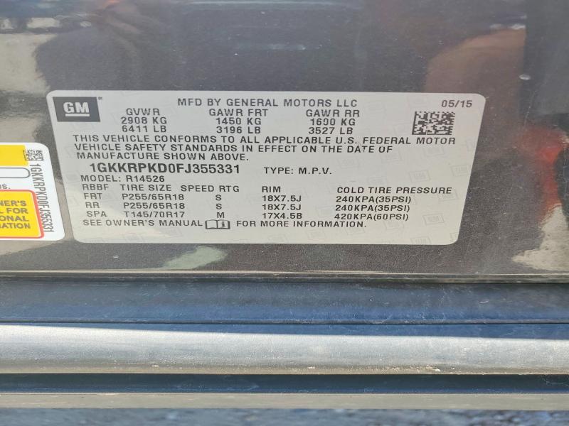 Продаж на аукціоні авто 2015 Gmc Acadia, vin: 1GKKRPKD0FJ355331, номер лоту: 53509316