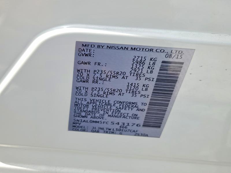 Продажа на аукционе авто 2015 Infiniti Qx60, vin: 5N1AL0MM5FC543176, номер лота: 53790566