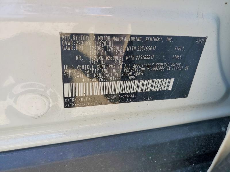 Продаж на аукціоні авто 2025 Toyota Rav4 Hybrid, vin: 4T3RWRFV6SU181522, номер лоту: 54556196