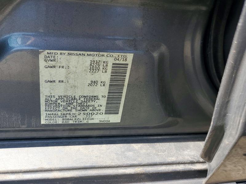 55050826 :رقم المزاد ، 1N4AL3AP6JC250020 vin ، 2018 Nissan Altima مزاد بيع