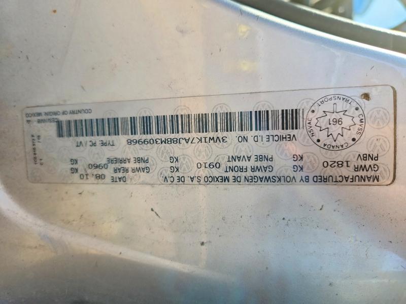 Продажа на аукционе авто 2011 Volkswagen Jetta, vin: 3VW1K7AJ8BM309968, номер лота: 51900996