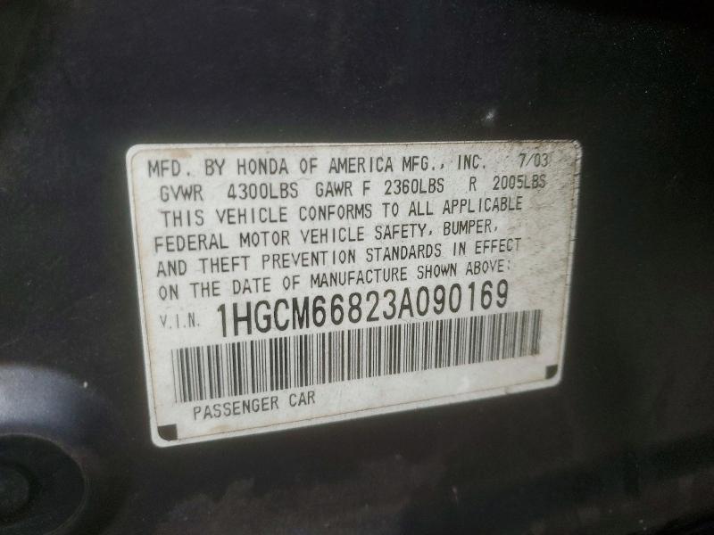 54522266 :رقم المزاد ، 1HGCM66823A090169 vin ، 2003 Honda Accord مزاد بيع