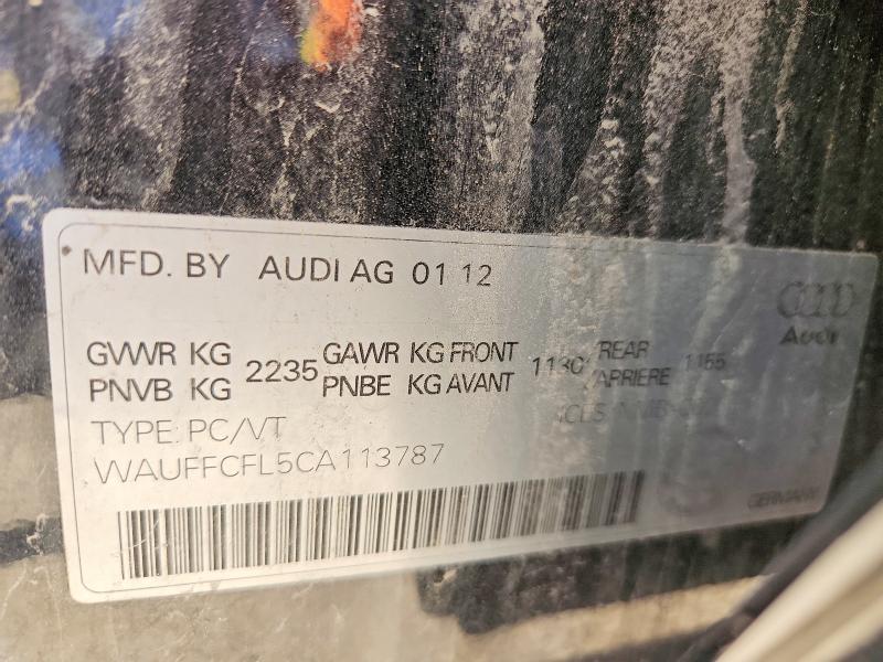 54054696 :رقم المزاد ، WAUFFCFL5CA113787 vin ، 2012 Audi A4 مزاد بيع