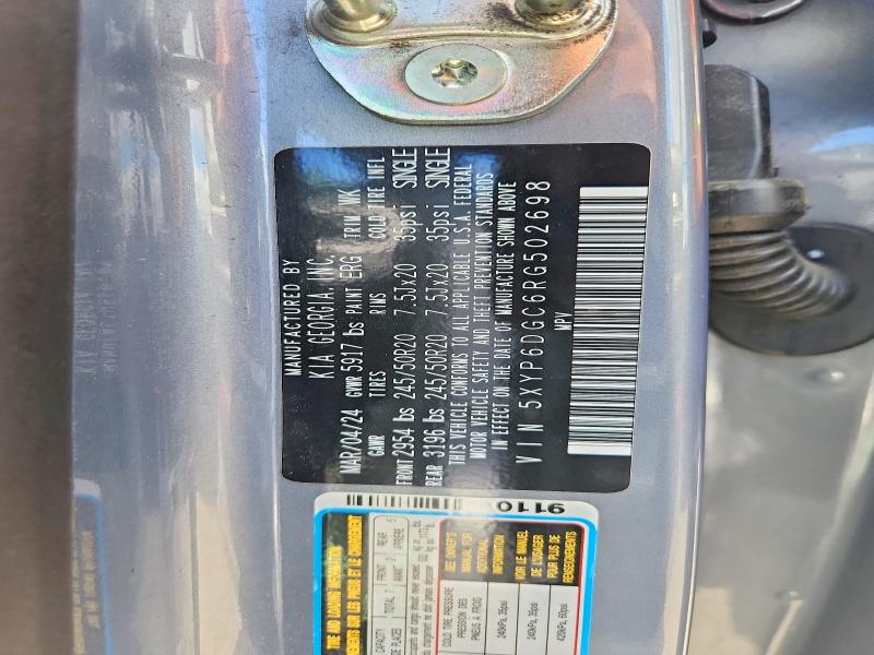 53630766 :رقم المزاد ، 5XYP6DGC6RG502698 vin ، 2024 Kia Telluride مزاد بيع
