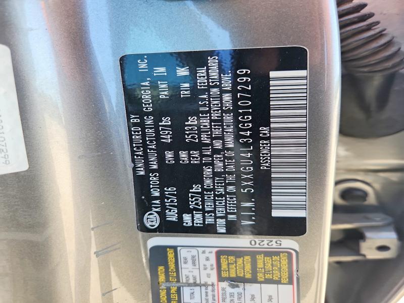 2016 Kia Optima მანქანა იყიდება აუქციონზე, vin: 5XXGU4L34GG107299, აუქციონის ნომერი: 54287466