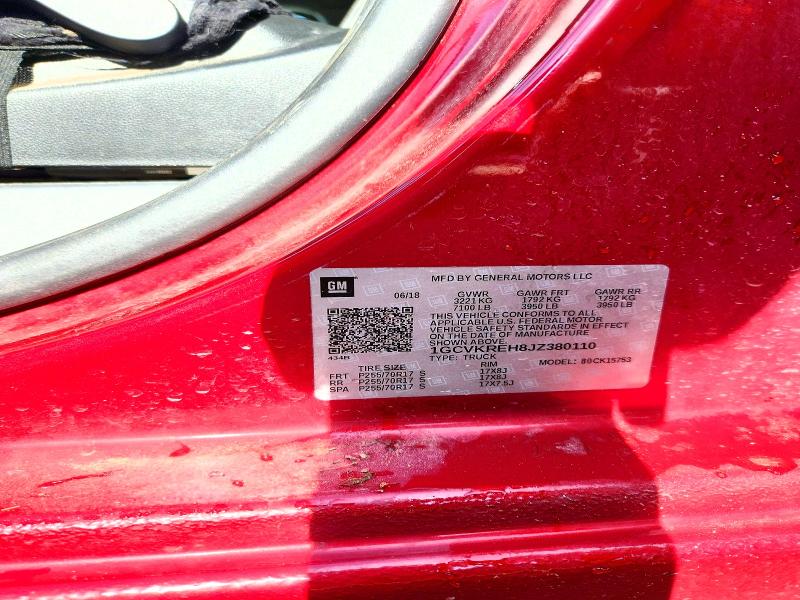Продаж на аукціоні авто 2018 Chevrolet Silverado, vin: 1GCVKREH8JZ380110, номер лоту: 52426776