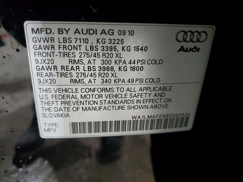 Продаж на аукціоні авто 2011 Audi Q7, vin: WA1LMAFE9BD002524, номер лоту: 52102296