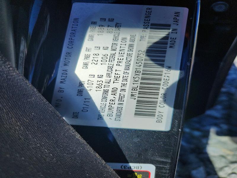 Aukcja sprzedaży 2011 Mazda 3, vin: JM1BL1K5XB1450752, numer aukcji: 53019016