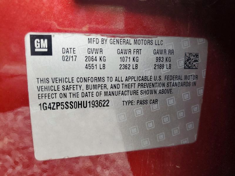 Aukcja sprzedaży 2017 Buick Lacrosse, vin: 1G4ZP5SS0HU193622, numer aukcji: 52469966