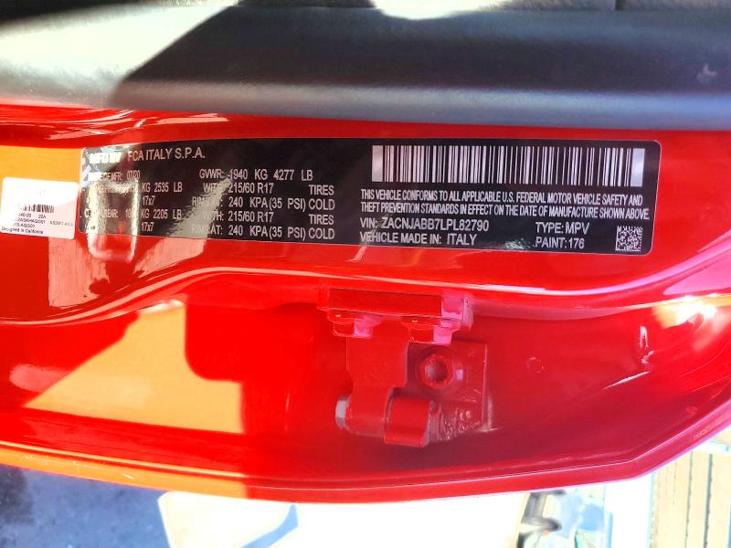 2020 Jeep Renegade მანქანა იყიდება აუქციონზე, vin: ZACNJABB7LPL82790, აუქციონის ნომერი: 52721126