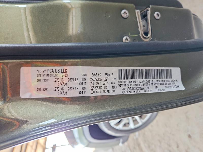 54125396 :رقم المزاد ، 1C4PJMCX5KD418609 vin ، 2019 Jeep Cherokee مزاد بيع