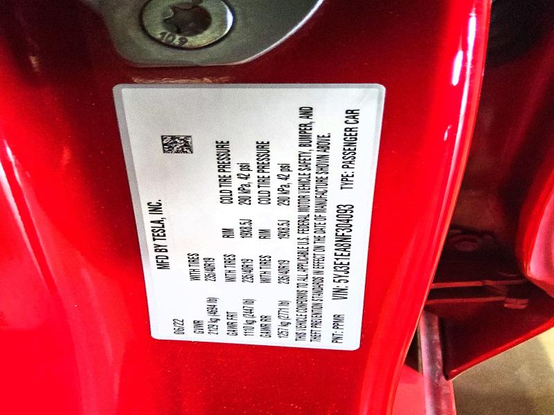 Продаж на аукціоні авто 2022 Tesla Model 3, vin: 5YJ3E1EA8NF304093, номер лоту: 54101426