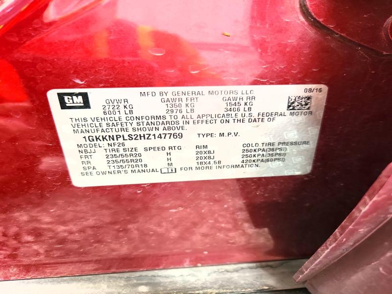 Продаж на аукціоні авто 2017 Gmc Acadia, vin: 1GKKNPLS2HZ147769, номер лоту: 53405416