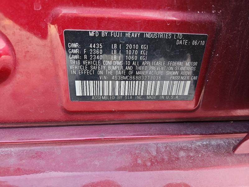 Продажа на аукционе авто 2011 Subaru Legacy, vin: 4S3BMCB68B3213036, номер лота: 52003616