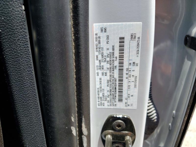 2021 Ford F150 მანქანა იყიდება აუქციონზე, vin: 1FTFW1E86MKE81007, აუქციონის ნომერი: 54106866