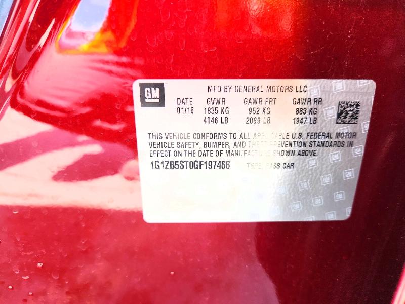 Aukcja sprzedaży 2016 Chevrolet Malibu, vin: 1G1ZB5ST0GF197466, numer aukcji: 53224826