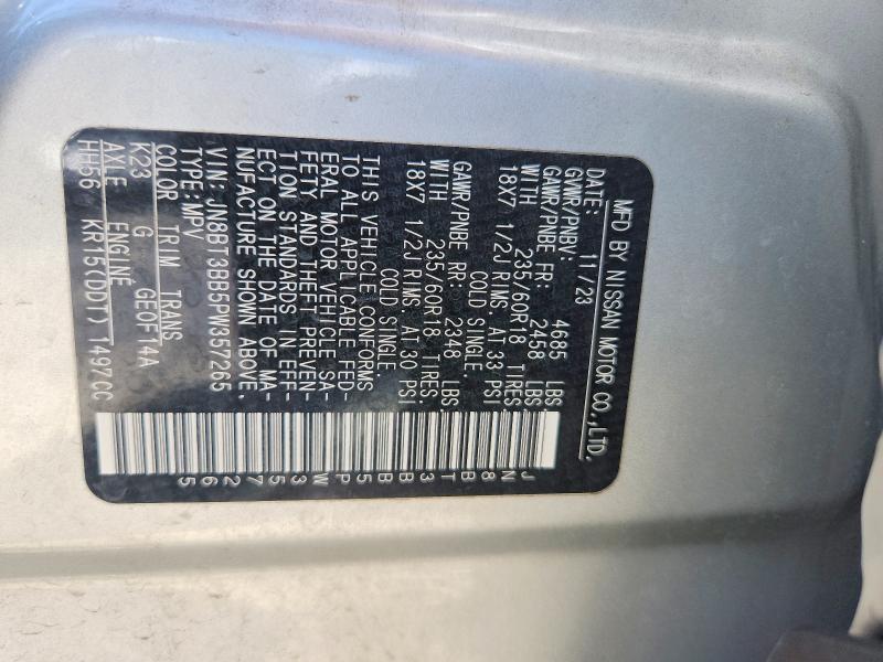 53291266 :رقم المزاد ، JN8BT3BB5PW357265 vin ، 2023 Nissan Rogue مزاد بيع