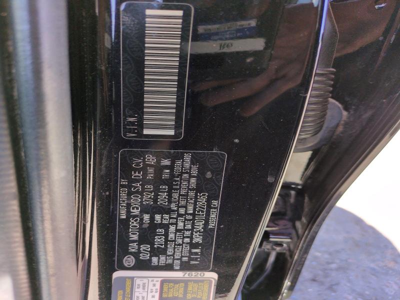 53910436 :رقم المزاد ، 3KPF34AD1LE228465 vin ، 2020 Kia Forte مزاد بيع