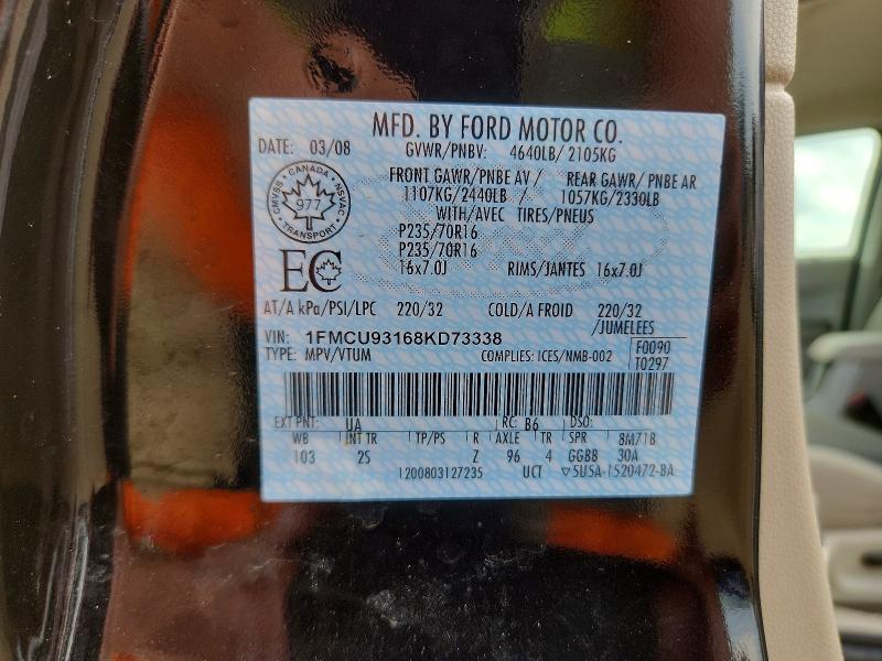 Продаж на аукціоні авто 2008 Ford Escape, vin: 1FMCU93168KD73338, номер лоту: 54042226