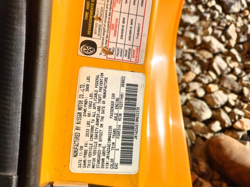 Aukcja sprzedaży 2009 Nissan 370z, vin: JN1AZ44E19M402335, numer aukcji: 54426556