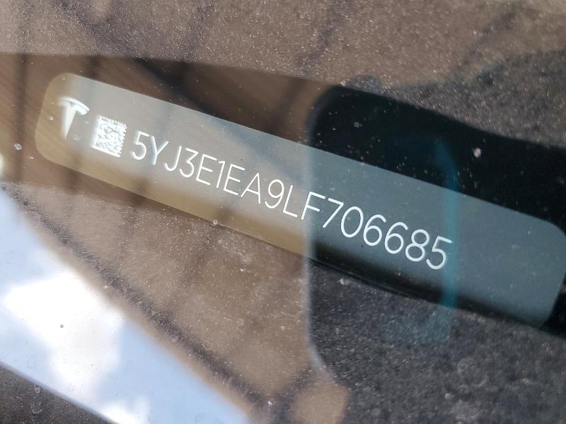 Продаж на аукціоні авто 2020 Tesla Model 3, vin: 5YJ3E1EA9LF706685, номер лоту: 53977866