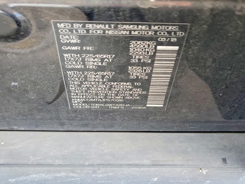 2018 Nissan Rogue მანქანა იყიდება აუქციონზე, vin: KNMAT2MT8JP570316, აუქციონის ნომერი: 54506216