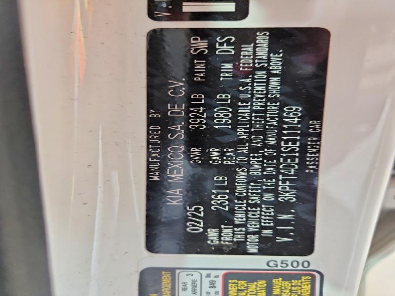 53813406 :رقم المزاد ، 3KPFT4DE1SE111469 vin ، 2025 Kia K4 مزاد بيع
