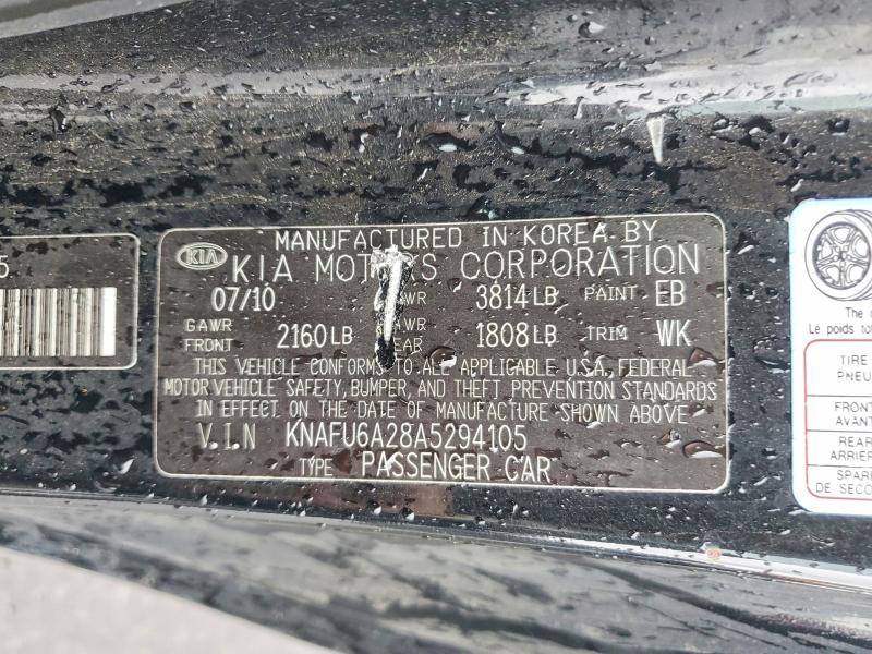 Продажа на аукционе авто 2010 Kia Forte, vin: KNAFU6A28A5294105, номер лота: 54719006