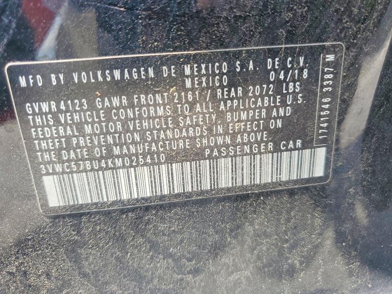 Aukcja sprzedaży 2019 Volkswagen Jetta, vin: 3VWC57BU4KM025410, numer aukcji: 53808026