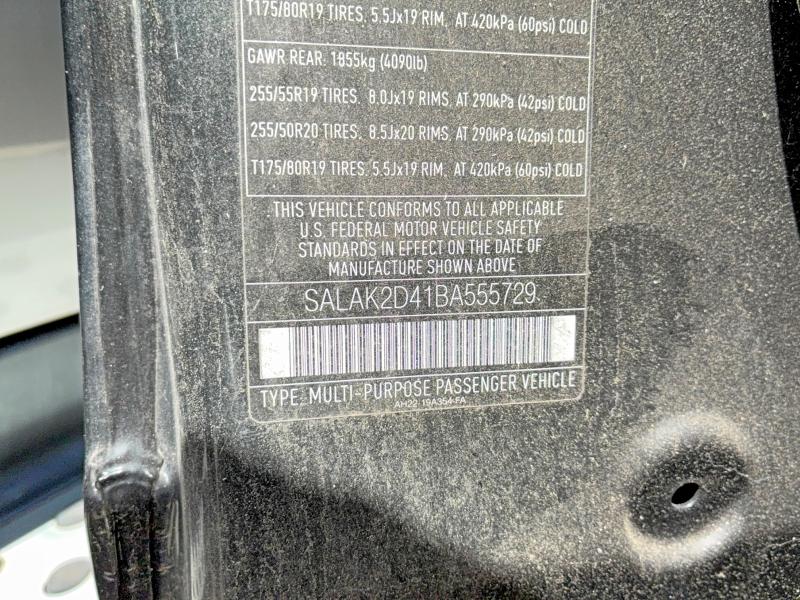 53972016 :رقم المزاد ، SALAK2D41BA555729 vin ، 2011 Land Rover Lr4 مزاد بيع