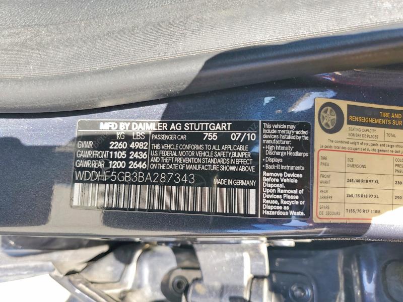 Продажа на аукционе авто 2011 Mercedes-benz E, vin: WDDHF5GB3BA287343, номер лота: 54872046