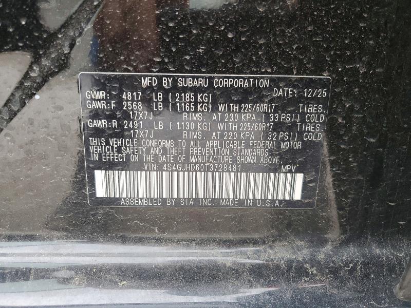 Aukcja sprzedaży 2026 Subaru Crosstrek, vin: 4S4GUHD60T3728481, numer aukcji: 52729706