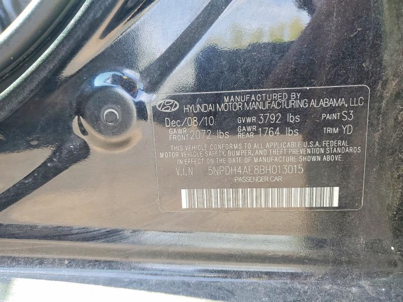 2011 Hyundai Elantra მანქანა იყიდება აუქციონზე, vin: 5NPDH4AE8BH013015, აუქციონის ნომერი: 52947126