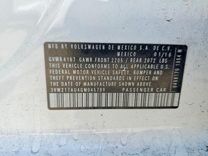 Aukcja sprzedaży 2016 Volkswagen Golf, vin: 3VW217AU4GM045799, numer aukcji: 53471356