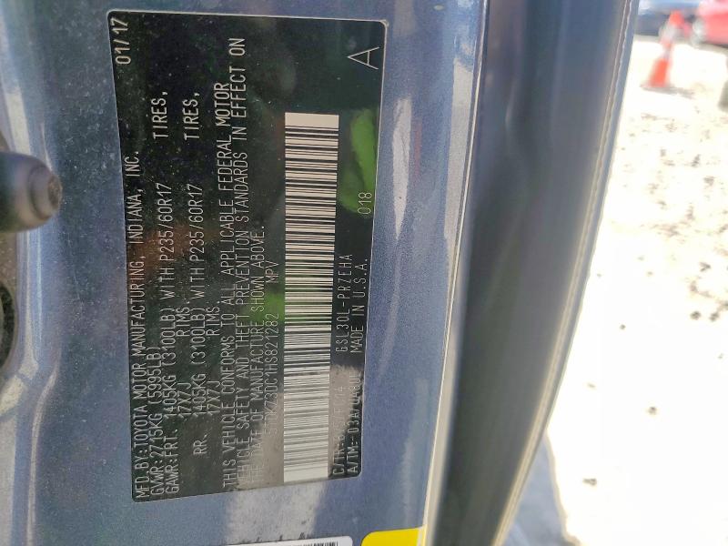 Aukcja sprzedaży 2017 Toyota Sienna, vin: 5TDKZ3DC1HS821282, numer aukcji: 52809466